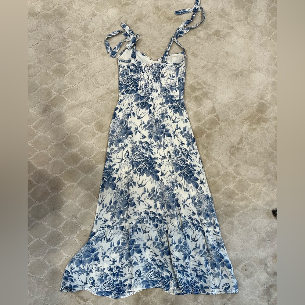 Reformation Blue Floral Midi Dress